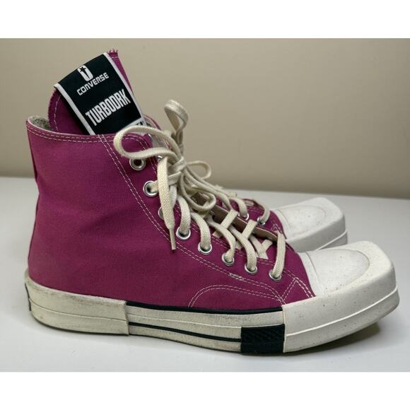 Rick Owens x Converse DRKSHDW TURBODRK Hi Top Pink A05685C Unisex Men 8 Wm 10 - Picture 3 of 12